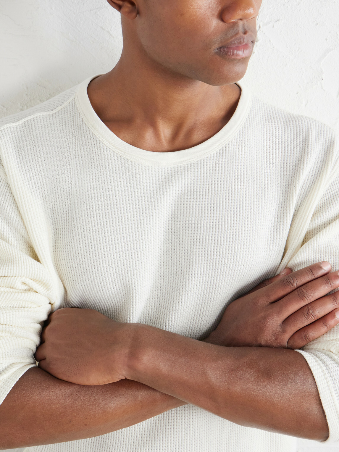 Hartford - Waffle-Knit Cotton T-Shirt - Neutrals