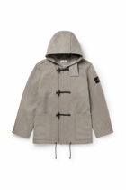 Stone Island - Logo-Appliquéd Wool-Blend Hooded Coat - Brown