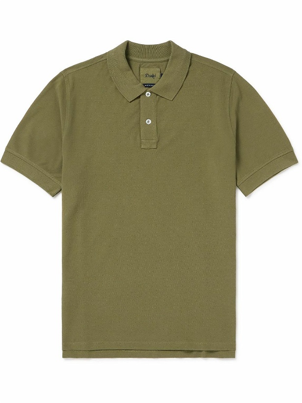 Photo: Drake's - Cotton-Piqué Polo Shirt - Green