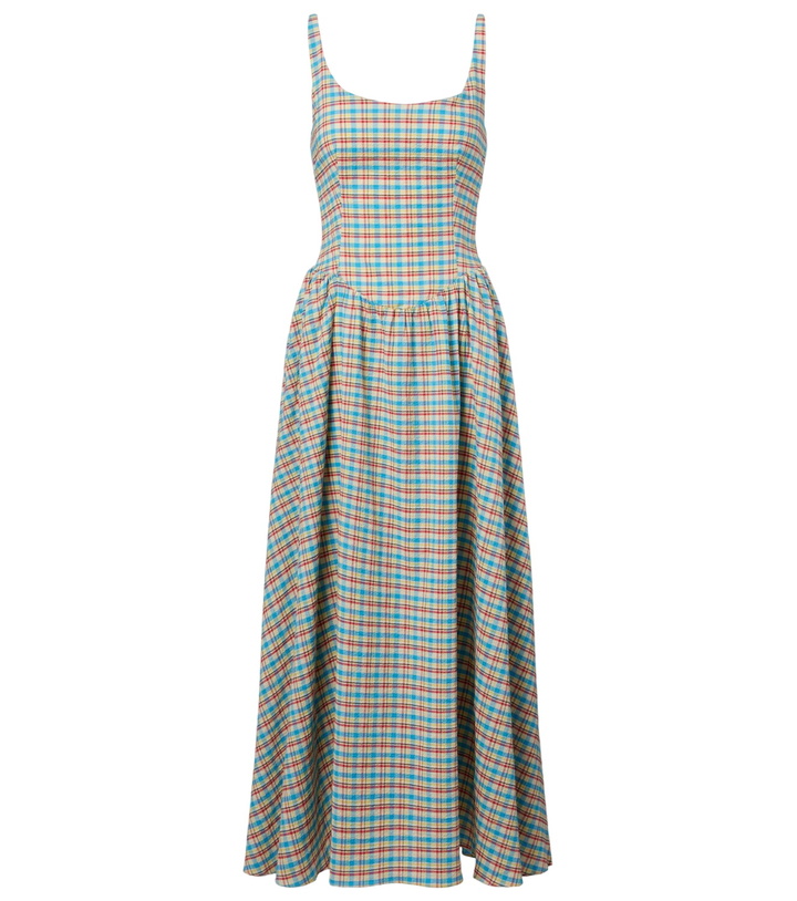 Photo: Faithfull Chiara checked cotton-blend midi dress