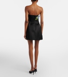 Leo Lin Zaria floral-appliqué bustier dress