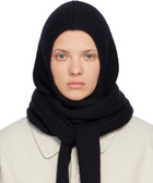 CASEY CASEY Black Softy Hooded Scarf