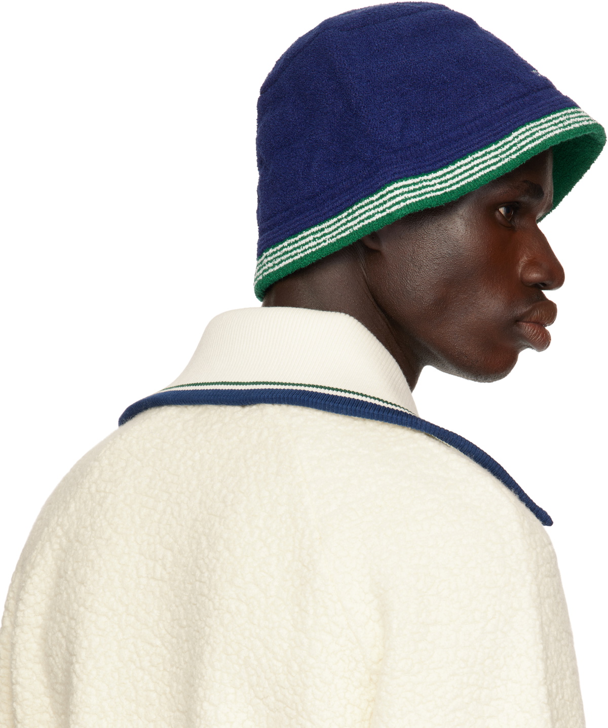 Casablanca Navy Embroidered Bucket Hat