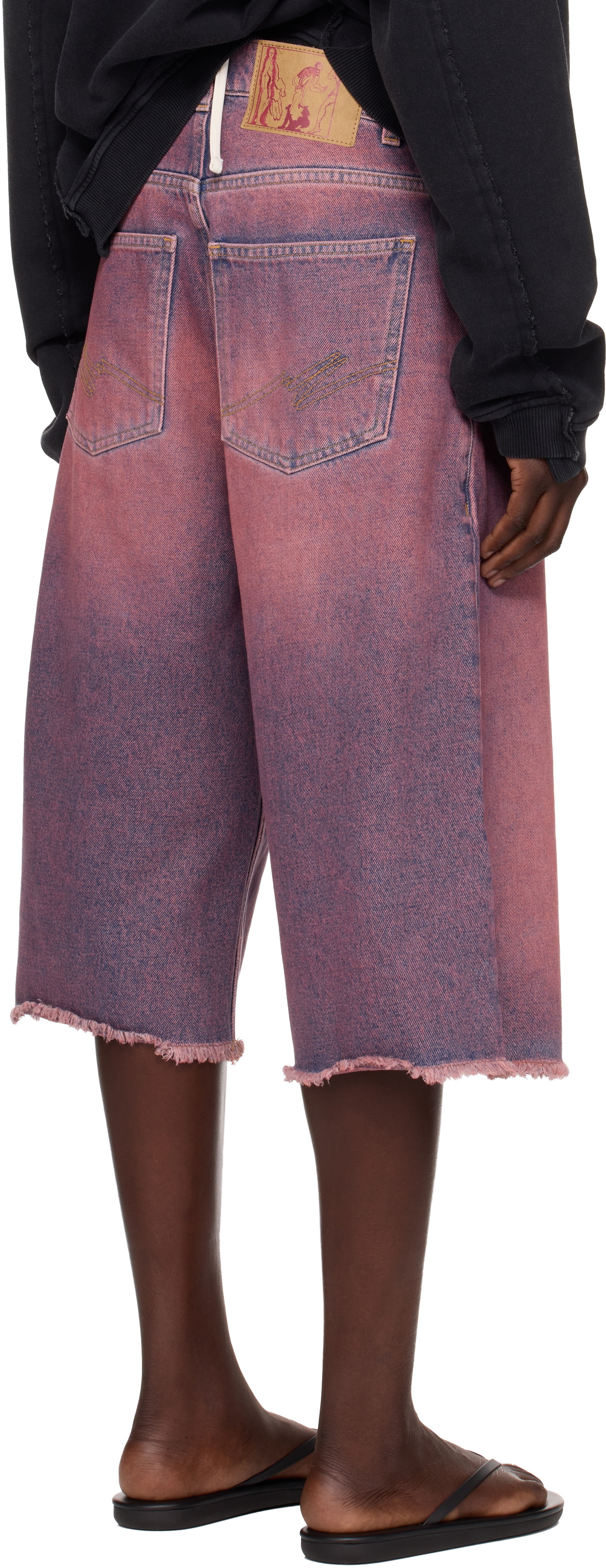 Martine Rose SSENSE Exclusive Pink Faded Denim Shorts