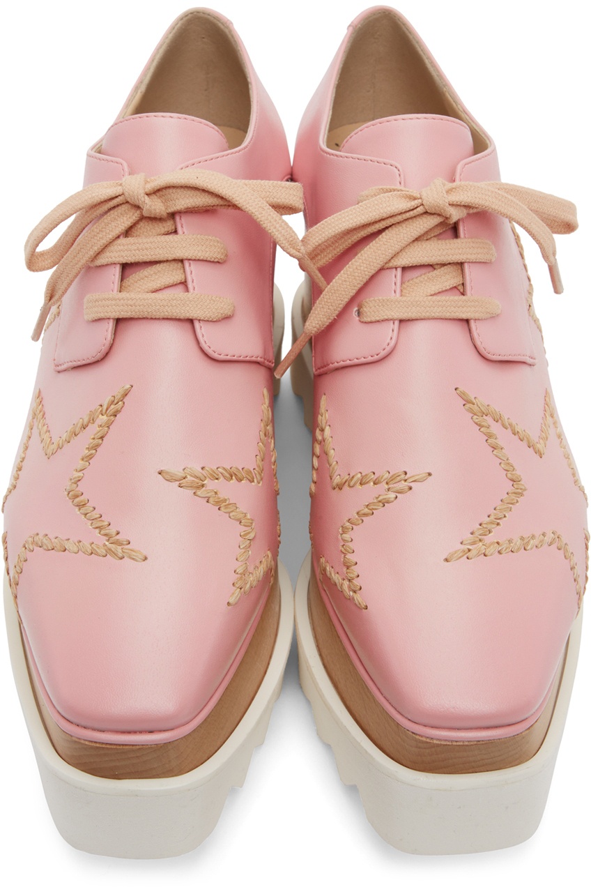 Stella McCartney Elyse Women's Star Printed Platform Lace Up Sneakers Pink  6