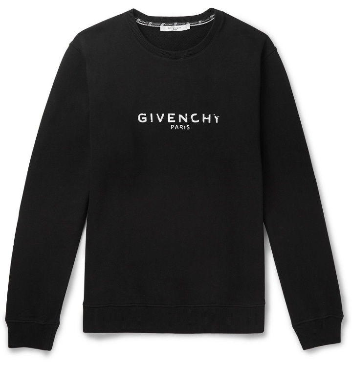 Photo: Givenchy - Logo-Print Loopback Cotton-Jersey Sweatshirt - Black