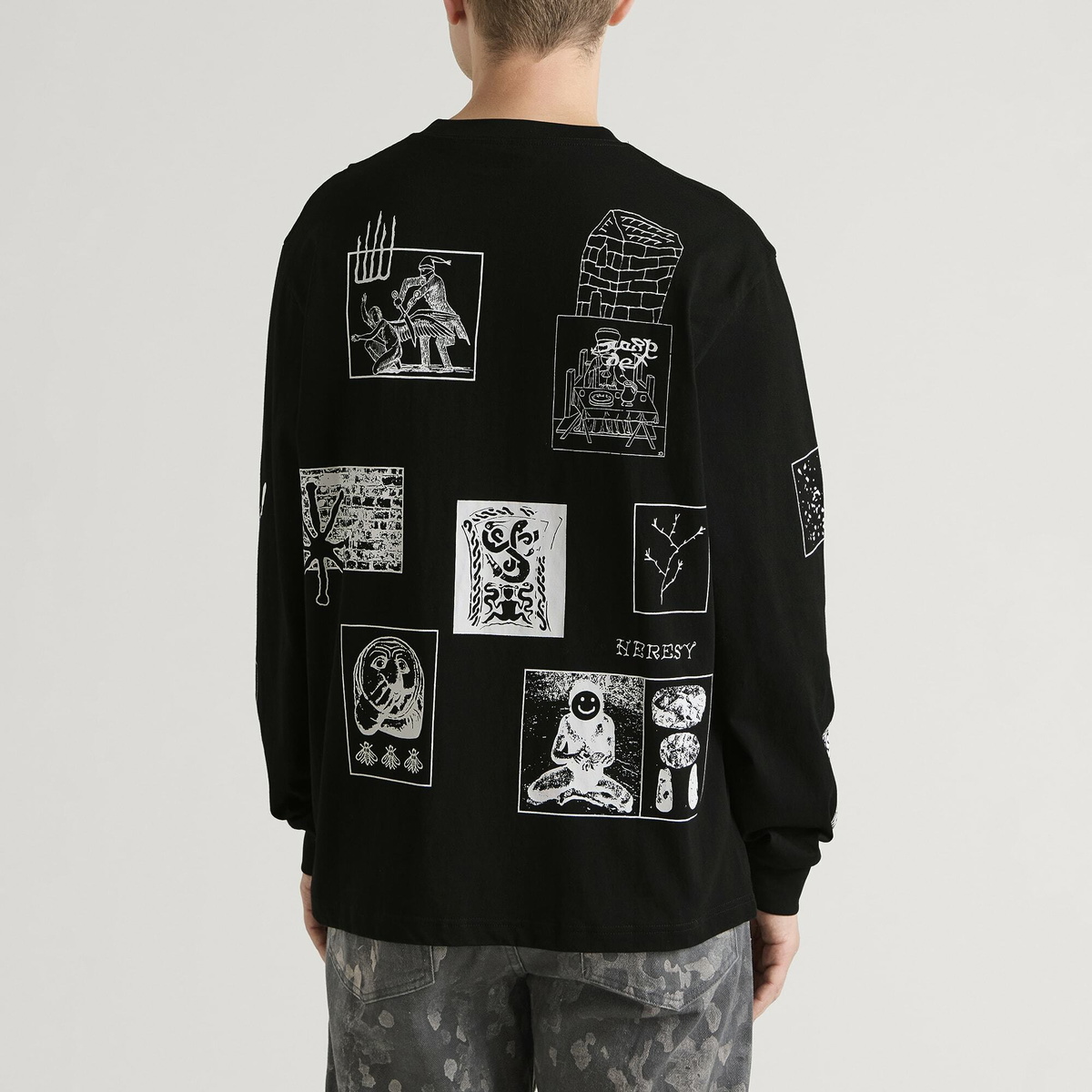 Heresy Men's Cluster Long Sleeve T-Shirt in Black