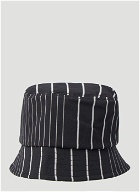 Off-Key Pinstripe Bucket Hat in Black