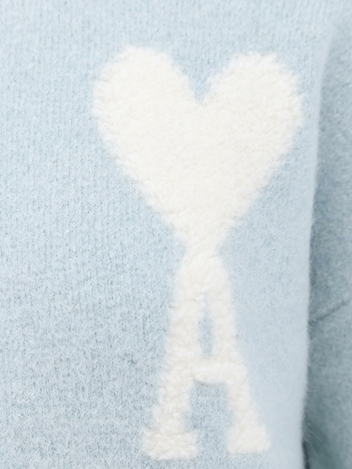 群*青様 ami paris ホワイト シルバー ニットセーター Ami Paris Sweater Blue Womens AMI