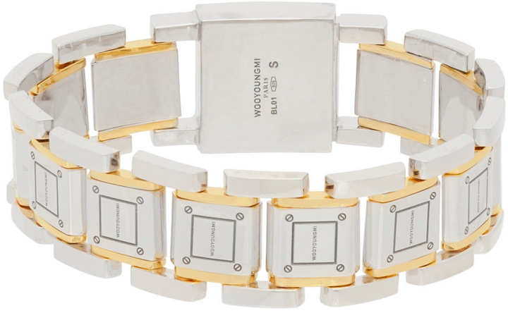 Photo: Wooyoungmi SSENSE Exclusive Silver & Gold Square Chain Bracelet