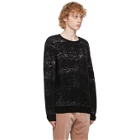 Rochas Homme Black and Grey Brushed Jacquard Sweater