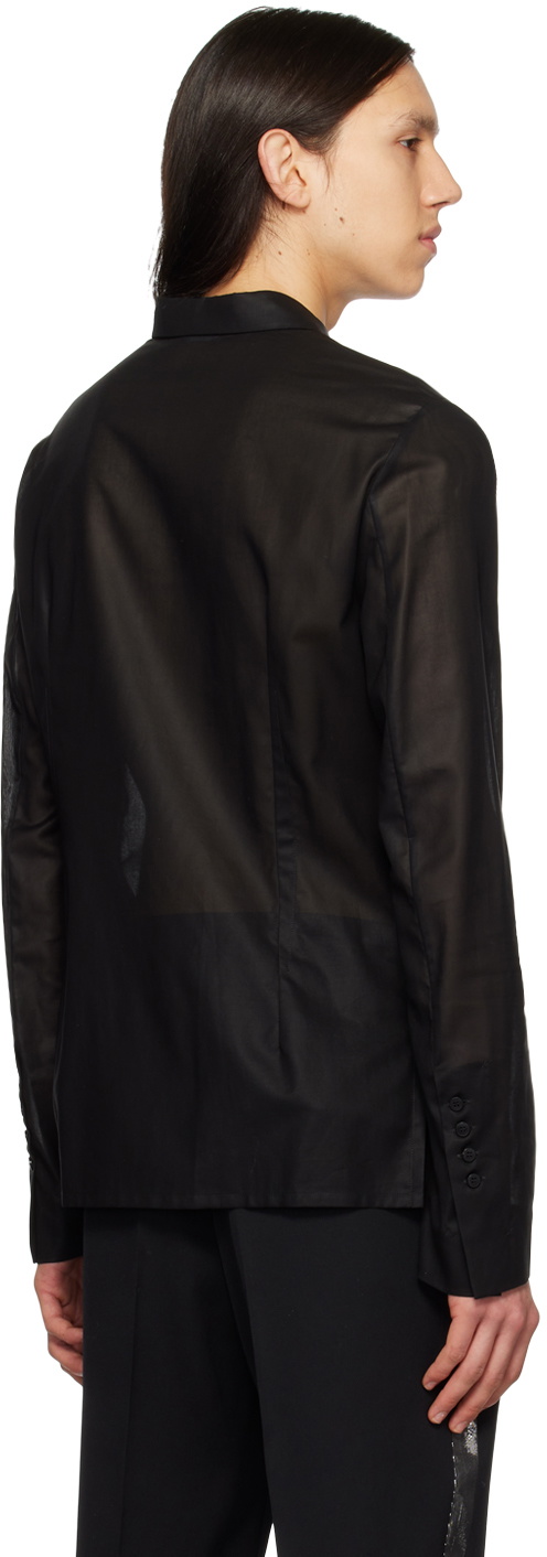 SAPIO Black Spread Collar Shirt