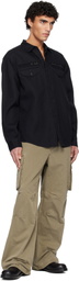 Dsquared2 Black Denim Military Shirt