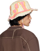 Jacquemus Pink & Beige Le Raphia 'Le Bob Artichaut' Bucket Hat