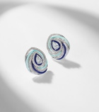 Kamyen Twister 18kt white gold and enamel earrings with diamonds