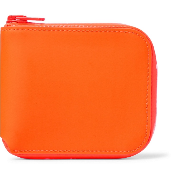 Photo: Acne Studios - Kei Logo-Print Leather Zip-Around Wallet - Orange