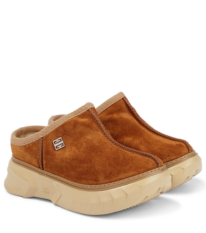 Photo: Givenchy - Marshmellow suede and shearling slippers