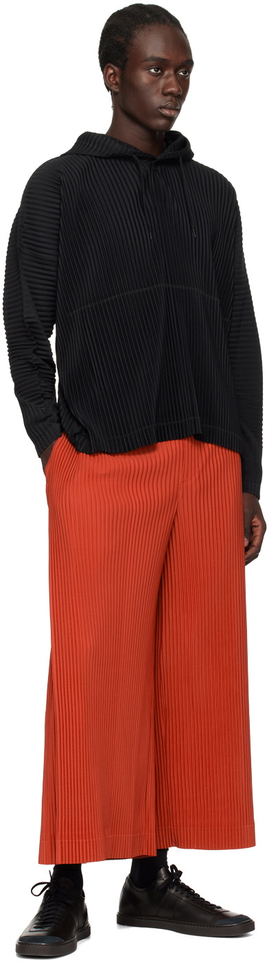 HOMME PLISSÉ ISSEY MIYAKE Orange Pleats Bottoms 2 Trousers Homme