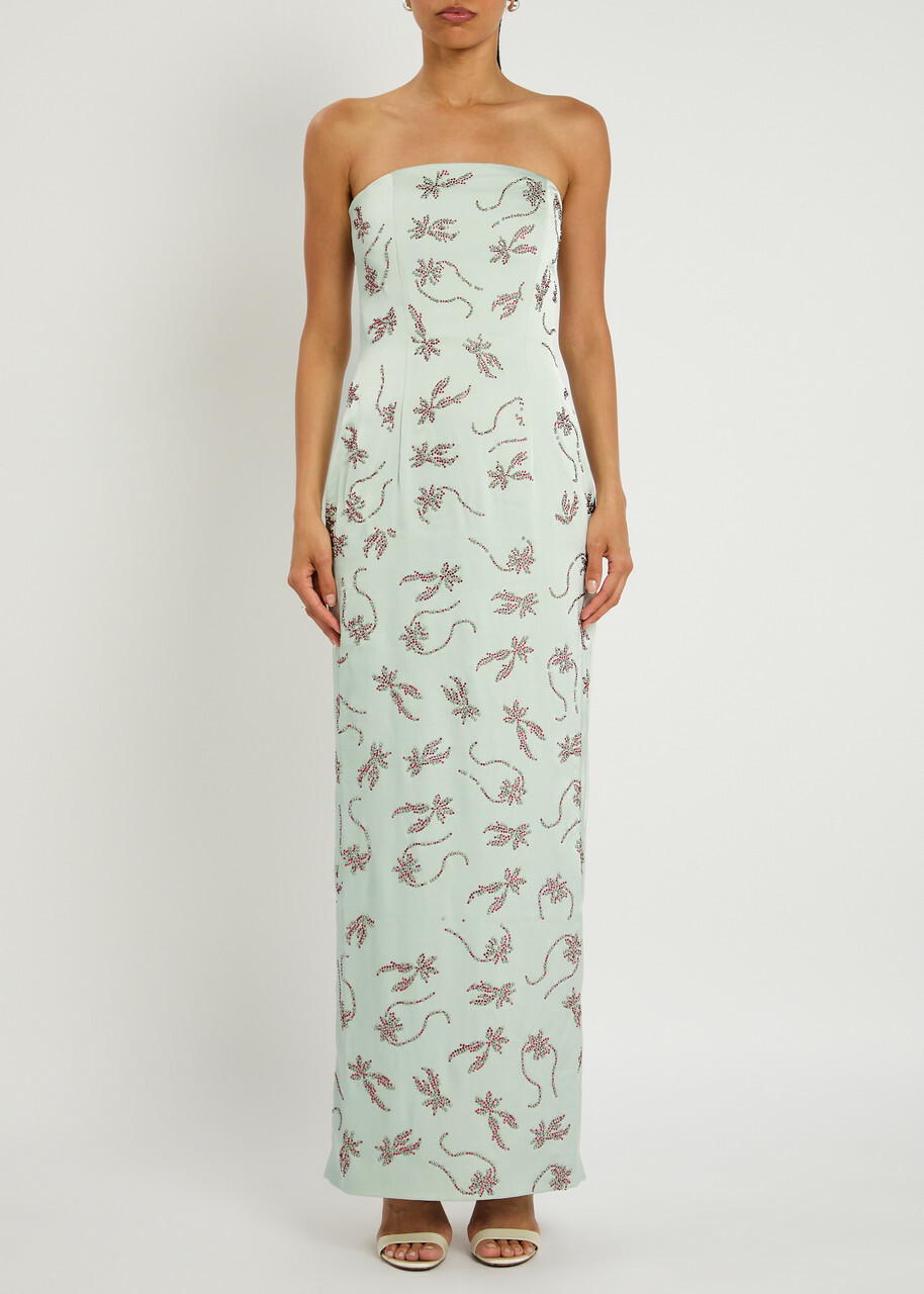 16 Arlington Frasia Embellished Satin Gown Mint