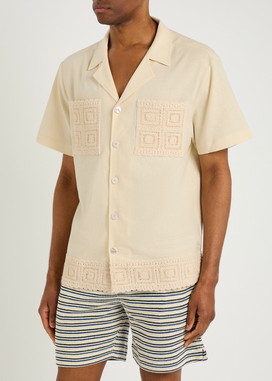Che Inigo Crochet Cotton-blend Shirt Ivory