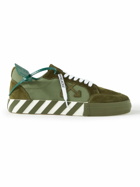 Off-White - Low Vulcanized Canvas and Suede Sneakers - Green