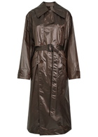 Lemaire Belted Coated Cotton-blend Trench Coat Dark Red