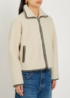 Rag & Bone Mai Whipstitch-trimmed Fleece Jacket Ivory