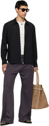 Courrèges Black Zipped Twill Shirt Jacket