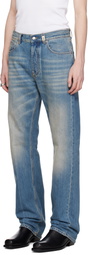 McQueen Blue Straight-Leg Washed Jeans