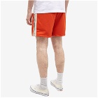 Palm Angels Men's Classic Track Shorts in Brick Red/Off White