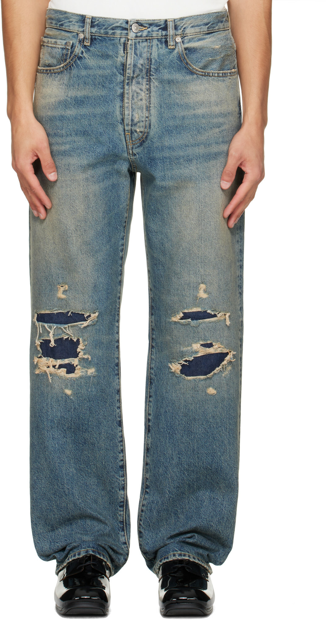 Maison Margiela Blue Distressed Denim Jeans