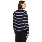 Ralph Lauren Purple Label Navy and White Cashmere Jersey Sweater