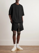 Fear of God - Eternal Logo-Flocked Wool and Cashmere-Blend Drawstring Shorts - Black