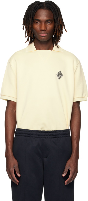 Photo: Lacoste Beige Loose Fit Badge Accent Fleece Polo