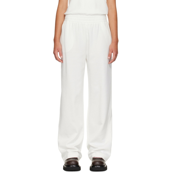 Photo: Moncler White Logo Cotton Blend Sweatpants
