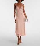 Stella McCartney Lace-trimmed silk midi dress