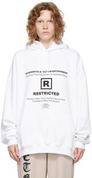 VETEMENTS White 'Restricted' Logo Hoodie