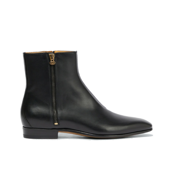 Photo: Gucci - Leather ankle boots
