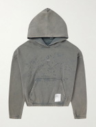 Satisfy - Logo-Print Distressed Cotton-Jersey Hoodie - Gray