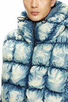 Diesel Tie-dyed denim puffer vest - Winter Jackets - Unisex - Blue