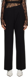 lesugiatelier Black Asymmetric Belt Trousers