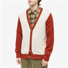 Foret Men's Sprout Cardigan in Cloud/Brick