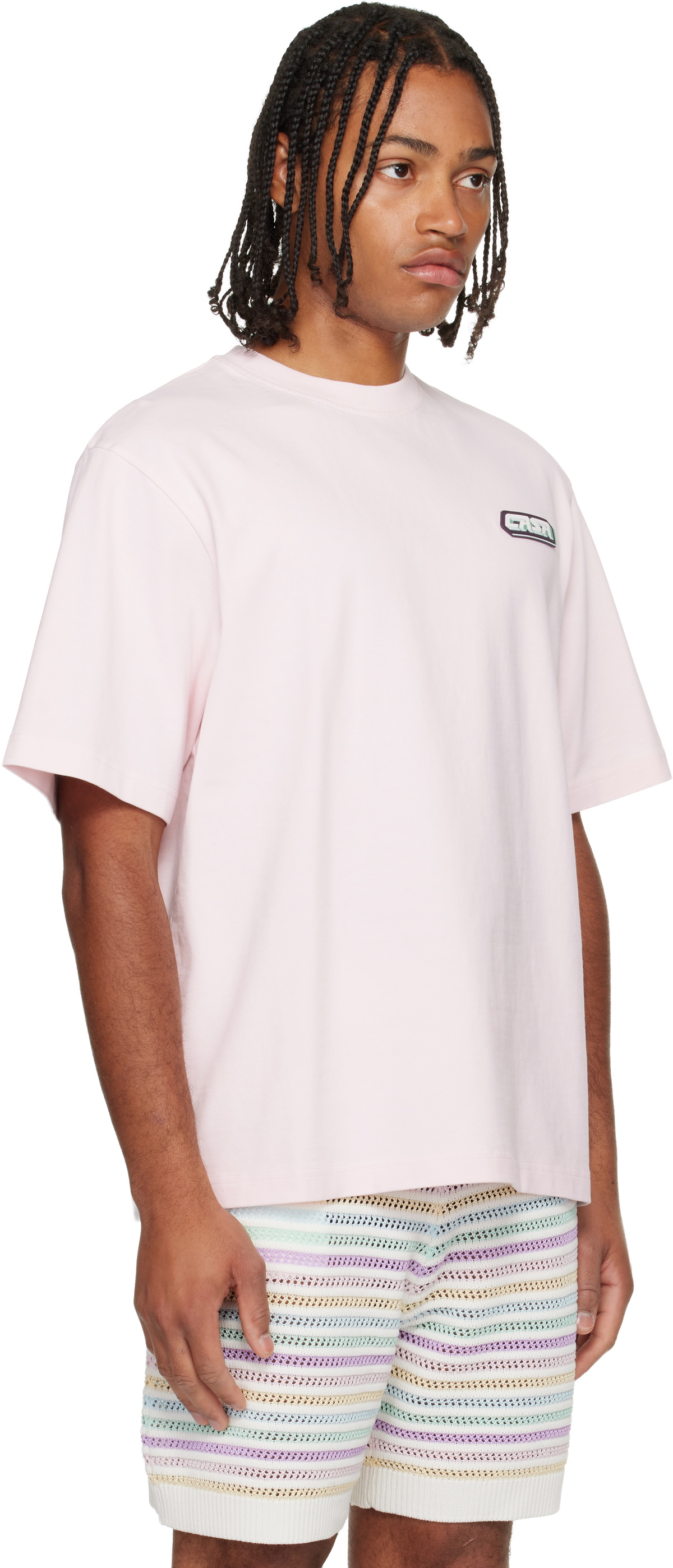 Casablanca Pink 'Casa' Racing Oversized Short Sleeve T‑shirt
