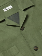 DOPPIAA - Aabba Camp-Collar Cotton-Twill Shirt - Green