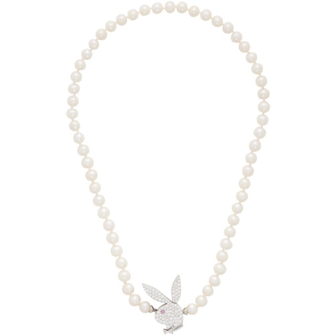 Photo: Hatton Labs Silver Playboy Edition Freshwater Bunny Pearls Necklace