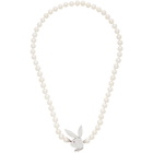 Hatton Labs Silver Playboy Edition Freshwater Bunny Pearls Necklace