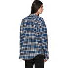 Fear of God Blue Plaid Pullover Henley Shirt