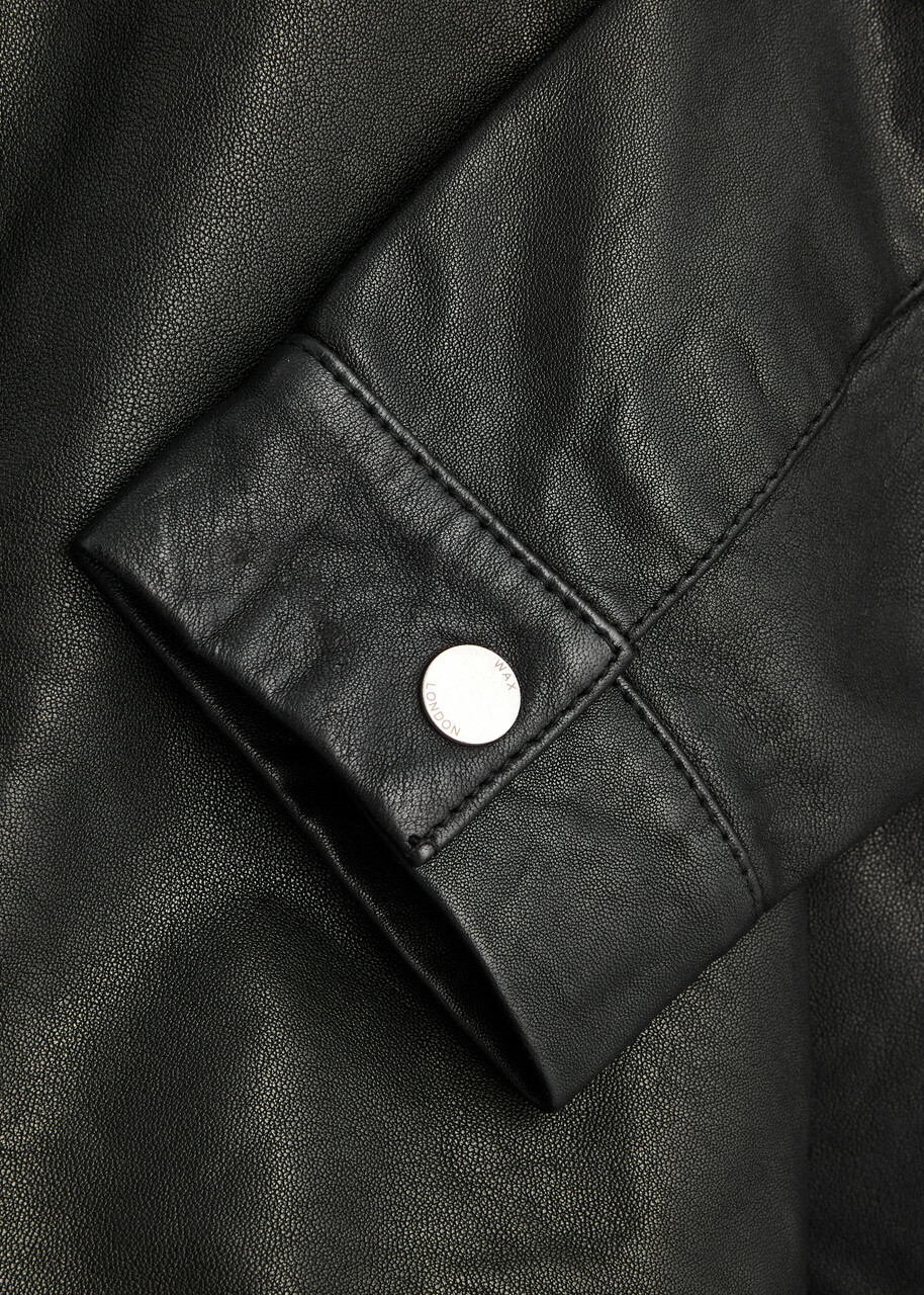 Wax London Kendal Leather Jacket Black Wax London