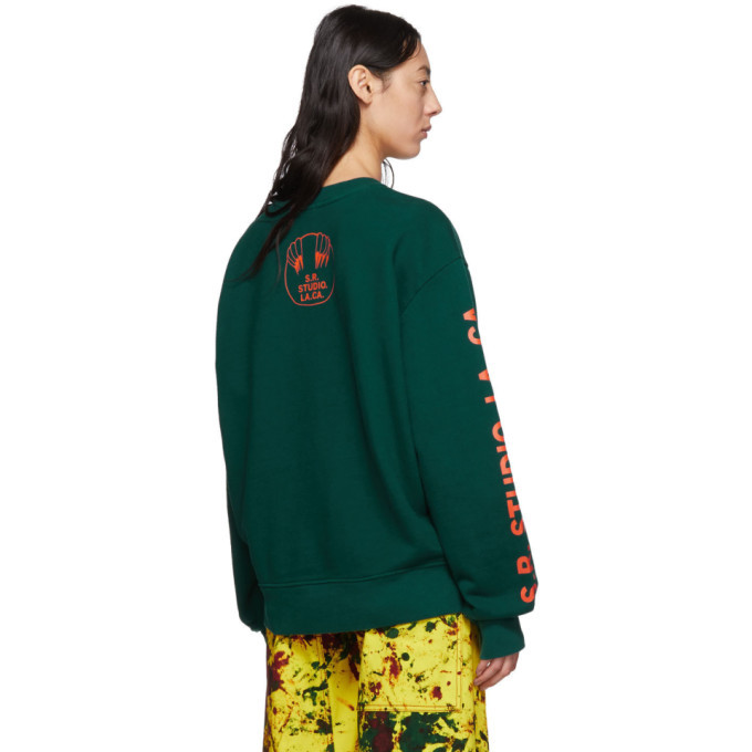 S.R. STUDIO. LA. CA. Green and Orange Vampire Sunrise Sweatshirt