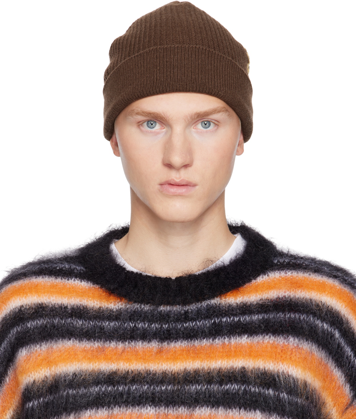 Marni Brown Mending Logo Beanie